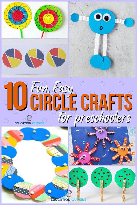 Preschool Circle Activities Shape, Activities For Circle Shape, Preschool Circle Shape Crafts, Circle Theme Preschool, Learning Circles Preschool, Crafts With Circles Preschool, Circle Crafts Preschool Art Projects, Circle Projects Preschool, Circle Arts And Crafts Preschool