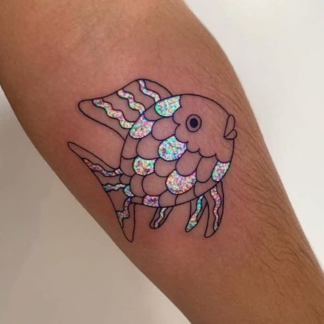 Are UV Tattoos or UV Ink Safe Neon Tattoo, Uv Tattoo, Rainbow Tattoos, Light Tattoo, Tatuaje A Color, Glitter Tattoo, Rainbow Fish, Body Modification, Cartoon Tattoos