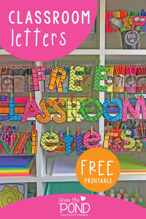 Free DIY classroom bulletin board letters for displays, signs, messages and hallways! Diy Classroom Door Sign, 2nd Grade Bulletin Board Ideas Hallways, Diy Classroom Bulletin Board, Literacy Bulletin Board Ideas, 3rd Grade Bulletin Board Ideas, 1st Grade Bulletin Board Ideas, Kindergarten Bulletin Board Ideas, September Bulletin Board Ideas, September Bulletin Boards