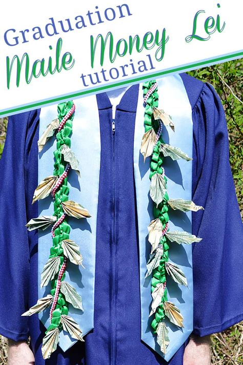 Kinder Graduation Lei, Kindergarten Graduation Leis, Money Lay For Graduation, Money Lei Tutorial, Lei Tutorial, Graduation Leis Diy Ribbons, Maile Lei, Money Lei Diy, Graduation Leis Diy