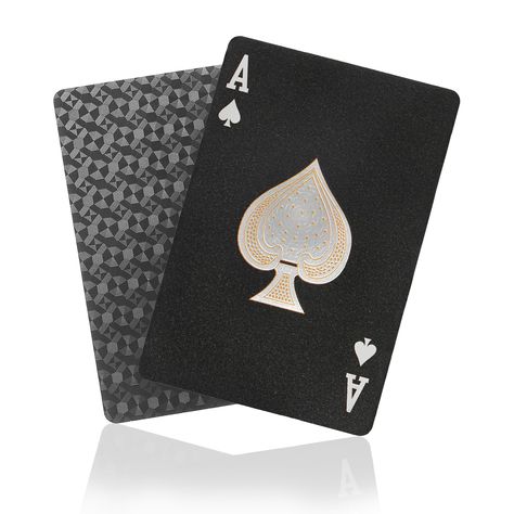 PRICES MAY VARY. 【Cool Design】: Aateey Waterproof Black Playing cards is designed with gold & silver foil on diamonds black card deck, HD outlook provides better experience on card games. Adopts 3D bump gold pattern and top grade texture for improved hand feel and appearance 【High Quality Material】: Our playing cards are made of PET and Eco-Friendly material, improve the tactility and playability, as well as it's waterproof. Whether you are at the pool, beach or party, don't worry about staining Plastic Playing Cards, Black Deck, Joker Card, Cards Deck, Playing Card Deck, Subtle Tattoos, Foil Cards, Black Card, Poker Cards