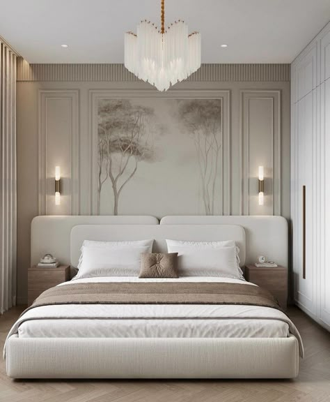 French Contemporary Bedroom, Modern Classic Bedroom, Unique Bedroom Ideas, Classic Bedroom Design, تصميم داخلي فاخر, Home Hall Design, Luxury Room Bedroom, Luxury Bedroom Master, Classic Bedroom