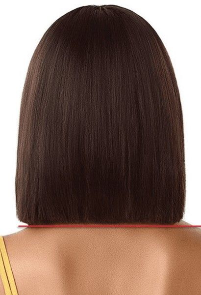 Square One Length Below The Shoulder, Square One Length Haircut, Haircut Ideas For Short Hair, One Length Haircuts, One Length Hair, Straight Bob Hairstyles, Straight Hair Cuts, Short Hair Lengths, Brunette Hair With Highlights