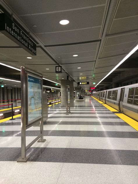 San Francisco International Airport Bart Airport Vibes, Airplane Interior, San Francisco Airport, San Francisco International Airport, Rapid Transit, Urban Aesthetic, Aesthetic Travel, Indie Kids, International Airport