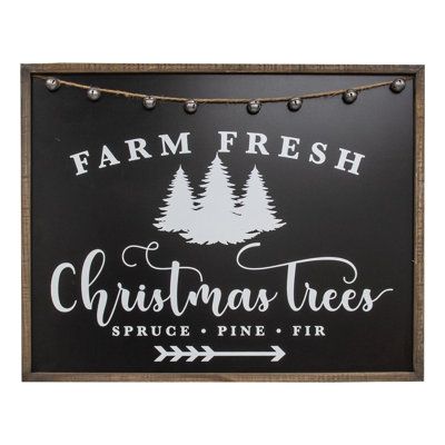 Christmas Trees Black And White, Trees Black And White, White Pine Tree, Farm Fresh Christmas Trees, Black White Christmas, White Trees, Fresh Christmas Trees, Christmas Signs Wood, Accent Wall Decor