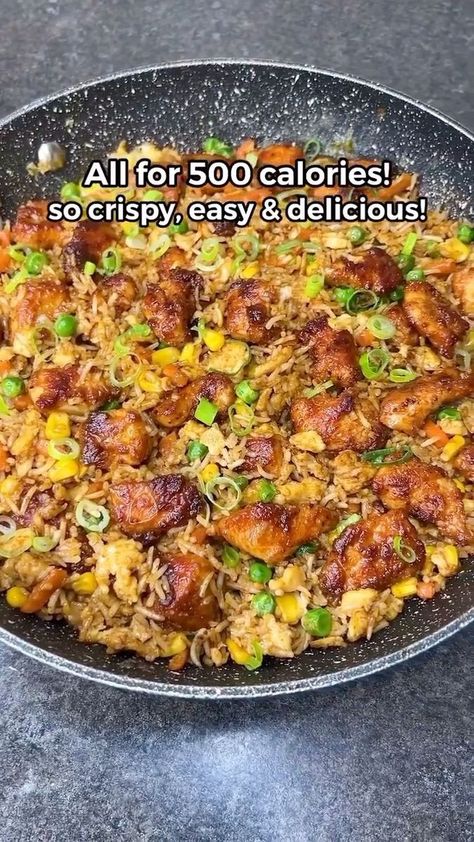 Daily Nutrition Tips on Reels | Crispy Chicken Fried Rice, Low Cal Dinner, Making Chicken, Chicken Fried Rice Recipe, Daily Nutrition, Work Meals, Chicken Fried Rice, Chicken Fried, Crispy Chicken