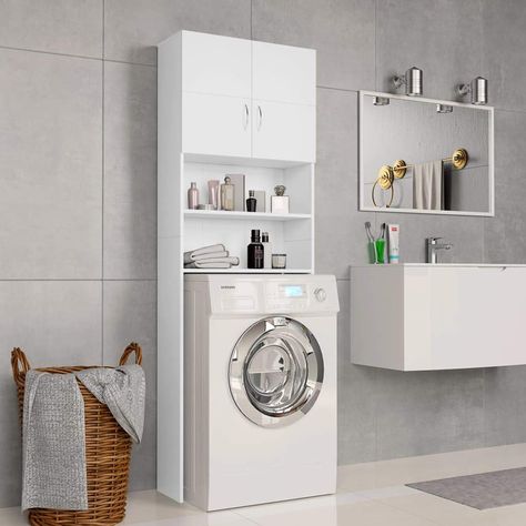 Washing Machine Cabinet, Bathroom Wood Shelves, Bathroom Cupboards, Bathroom Cupboard, Laundry Cabinets, Laundry Room Cabinets, Bathroom Storage Racks, Laundry Appliances, Sonoma Oak