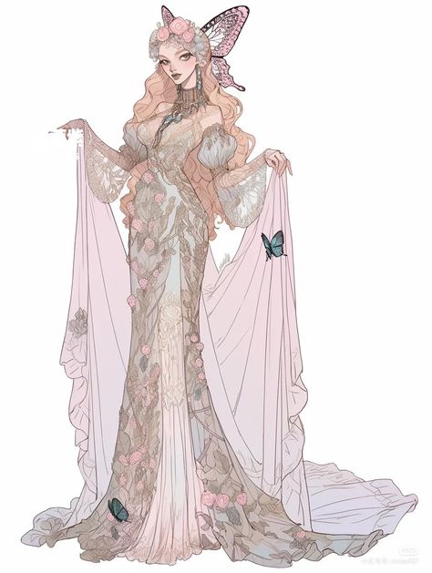 Goddess Outfit, Fairy Outfit, Angel Outfit, Clothing Art, Royal Art, Fashion Drawing Dresses, Fashion Illustration Dresses, Fantasy Costumes, Fashion Design Drawings