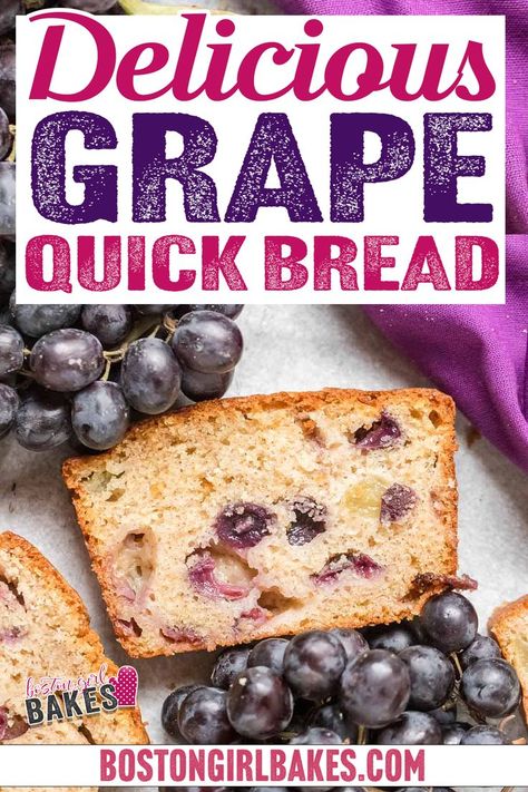 Grape Bread Recipes, Grape Dessert Recipes, Types Of Grapes, Grape Bread, Grape Dessert, Fresh Fruit Desserts, Bake Sale Treats, Cottagecore Food, Fruit Desserts Easy