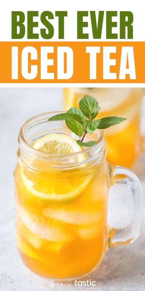 Easy Iced Tea Recipes, Home Made Ice Tea, Lemon Iced Tea Recipe, Easy Iced Tea, Iced Herbal Tea, Mint Tea Recipe, Homemade Tea Recipes, Iced Tea Recipes Homemade, Fresh Mint Tea