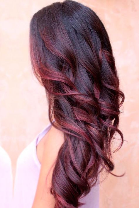 Brown Hair With Burgundy Balayage, Diy Ombre Hair At Home, Dye Your Hair At Home, Pelo Color Borgoña, Burgundy Balayage, Hair Color 2017, How To Dye Hair At Home, 2024 Hair Color, Salon Hair Color