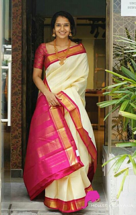 Saree Pattu, Silk Sarees Bridal, House Of Ayana, Sarees Bridal, Sarees Party Wear, Kanjivaram Sarees Silk, Bridal Sarees South Indian, Indian Sari Dress, Kerala Saree