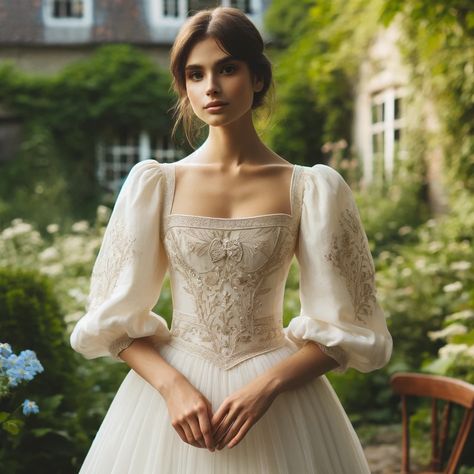 The Ultimate Guide to Square Neck Wedding Dresses (6) Square Chest Wedding Dress, Square Neck Corset Wedding Dress, Square Neck Long Sleeve Wedding Dress, Square Neck Wedding Dress With Sleeves, Square Neck Wedding Dresses, Square Neck Wedding Dress, Wedding Dress Cover, Wedding Corset, Garden Background