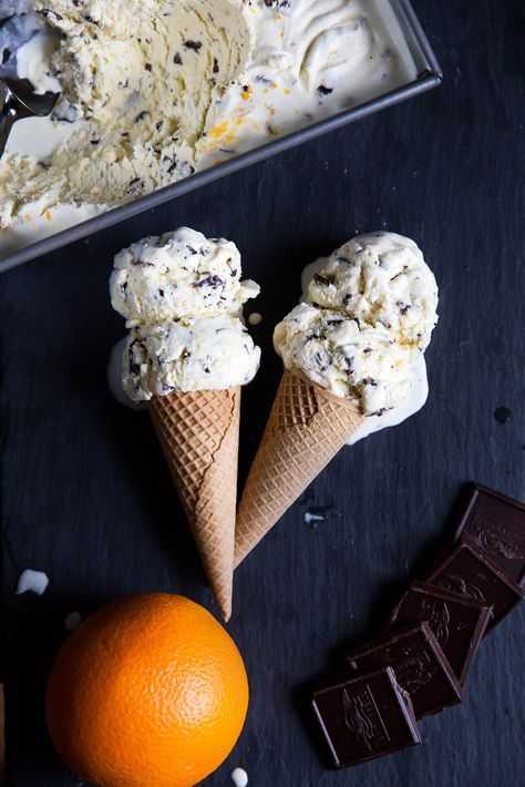 Orange Chocolate Chip Ice Cream combines zesty oranges with sweet chocolate chips and a creamy vanilla custard base. Yum! Orange Ice Cream, Coconut Milk Ice Cream, Broma Bakery, Orange Chocolate, Milk Ice Cream, Chocolate Chip Ice Cream, Ice Cream Popsicles, Ice Cream Cones, Chocolate Orange