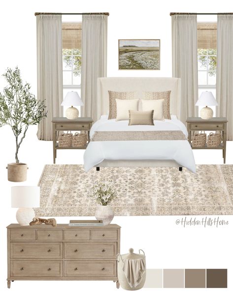 Beautiful Bed Designs, Neutral Bedroom Decor, Bad Inspiration, Bedroom Decor Cozy, Neutral Bedroom, Bad Design, Remodel Bedroom, Master Bedrooms Decor, Upholstered Beds