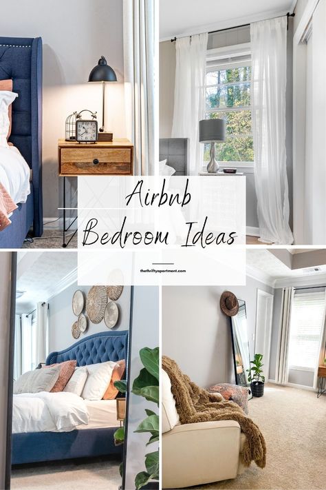 Small Space Airbnb Ideas, How To Decorate An Airbnb Bedroom, Air Bnb Bedroom Decor, Airbnb Room Ideas Small Spaces, Airbnb Accent Wall Ideas, Airbnb Bedroom Design, Airbnb Set Up, Air Bnb Ideas Decor Bedroom Cozy, Bnb Bedroom Ideas