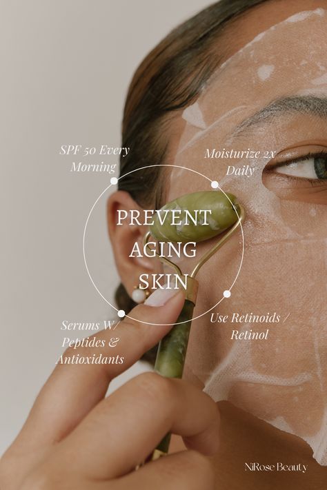 Who doesn’t want youthful, healthy skin? There are ways to prevent visible skin aging and maintain your complexion. 1.) Use an SPF 50 daily, rain or shine this should be the last step to your morning routine. 2.) Moisturize like your skin depends on it (cause it does). Morning and night, keep your skin HYDRATED. 3.) Retinoids/Retinol is great for pesky sun damage & may even prevent it! 4.) Antioxidants & Peptides work wonders to ease inflammation, repair damaged skin, and evens out skin tone. Skin Care Social Media Design, Before And After Skincare, Skin Care Social Media, Skin Facts, Esthetician Marketing, Skin Care Business, Forehead Wrinkles, Aesthetic Clinic, Beauty Products Photography