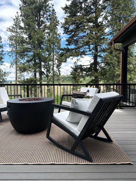 My back deck is getting ready for warmer days! Love these rocking chairs around our deck fire pit. Affordable and cozy! They have held up great for a second season of use Follow my shop @ourpnw_home on the @shop.LTK app to shop this post and get my exclusive app-only content! #liketkit #LTKFind #LTKunder100 #LTKhome @shop.ltk https://liketk.it/48OsN Outdoor Rocking Chairs Patio Ideas, Fire Pit With Chairs Around It, Cozy Rocking Chairs, Deck Lounge Chairs, Black Adirondack Chairs Fire Pit, Fire Pit Seating Ideas Chairs, Seating Around Fire Pit, Chairs Around Fire Pit, Fire Pit On Deck