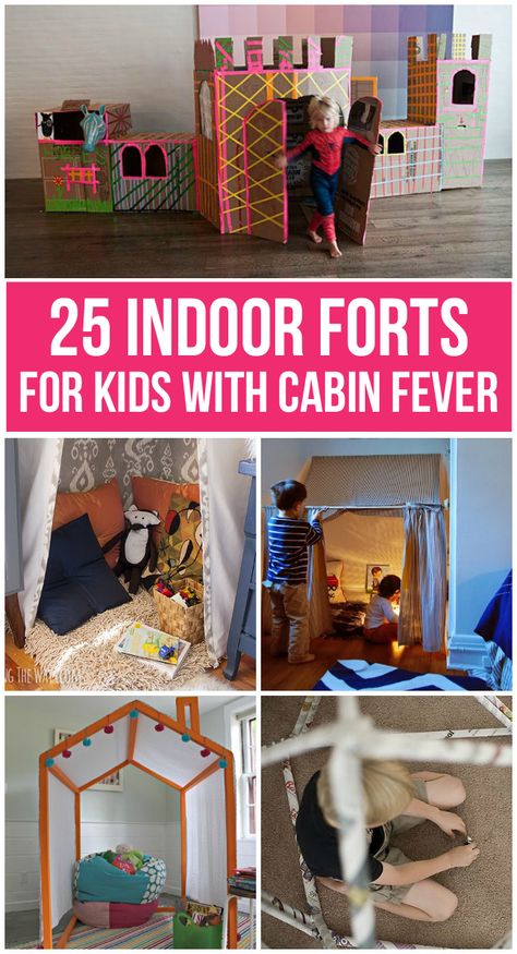 If your kids are stuck inside this winter (or anytime) try building one of these amazing indoor forts! Indoor Fort Ideas, Forts For Kids, Indoor Forts, Fort Ideas, Diy Fort, Kids Forts, Indoor Activities For Kids, Indoor Fun, Diy Spring