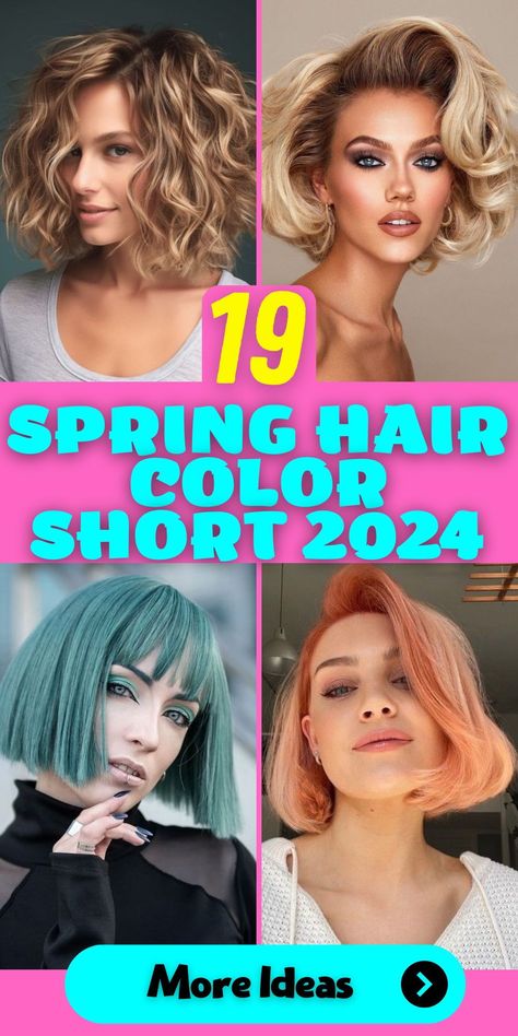 Vibrant Hair Color Ideas for Short Hair Spring 2024: Spring 2024 will see vibrant hair color ideas for short hair. From electric blues to fiery reds, these bold shades will be ideal for making a statement. This trend will cater to those with a daring fashion sense and will be suitable for various hair types, including straight and wavy. Hair Color Ideas For Brunettes Short, Brunette With Blonde Highlights, Spring Hair Color Trends, Wedding Ponytail, Brunettes Highlights, Vivid Hair Color, Drawstring Ponytail, Spring Hair Color, Spring Hair