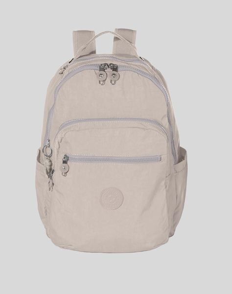 Kipling Backpack Aesthetic, Beige Backpacks, Kipling Backpack, Aesthetic Backpack, Aesthetic School, School Vibes, Kipling Bags, Study Aesthetic, School Things