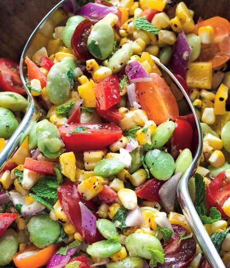 Succotash Salad Recipe | Leite's Culinaria Succotash Salad Recipe, Fresh Veggie Recipes, Succotash Salad, Summer Succotash, Corn Succotash, Summer Veggies, Summer Vegetable, Cooking On The Grill, How To Cook Steak