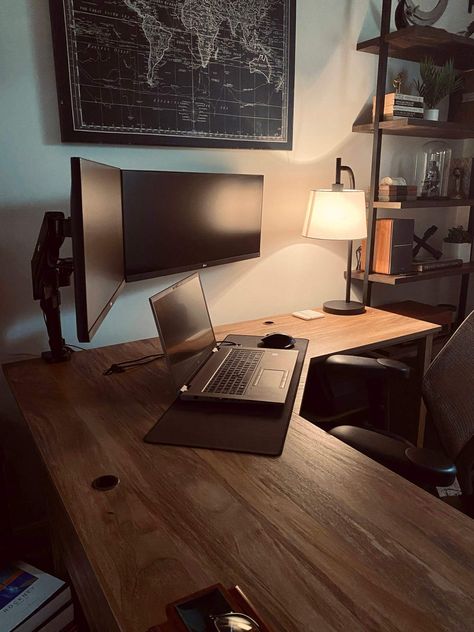 L-shaped Desk Setup Gaming Setup L Desk, L Shaped Desk Office Layout Room Ideas, 2 Screen Desk Setup, L Desk Office Layout, L-shaped Desk, L Shaped Desk Ideas, Home Office L Shaped Desk Layout, L Desk Setup, L Shaped Desk Setup