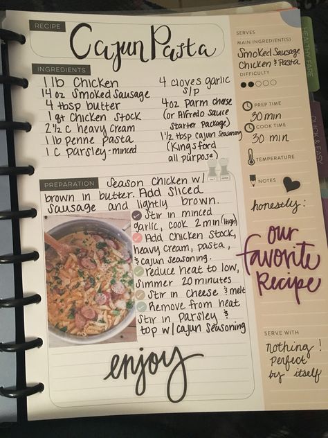 Started making my recipe planner from Happy Planner- recipes and pics found on Pinterest. Stickers used from happy planner and Little Miss Fancy Plans. Recipe Book Templates Layout, Recipe Scrapbook Ideas, Homemade Recipe Books Diy, Recipes For Dinner Written, Recipe Book Recipes, Homemade Cook Book Ideas Recipe Binders, Cookbook Ideas Make Your Own, Happy Planner Recipe Book Ideas, Recipes Written Out