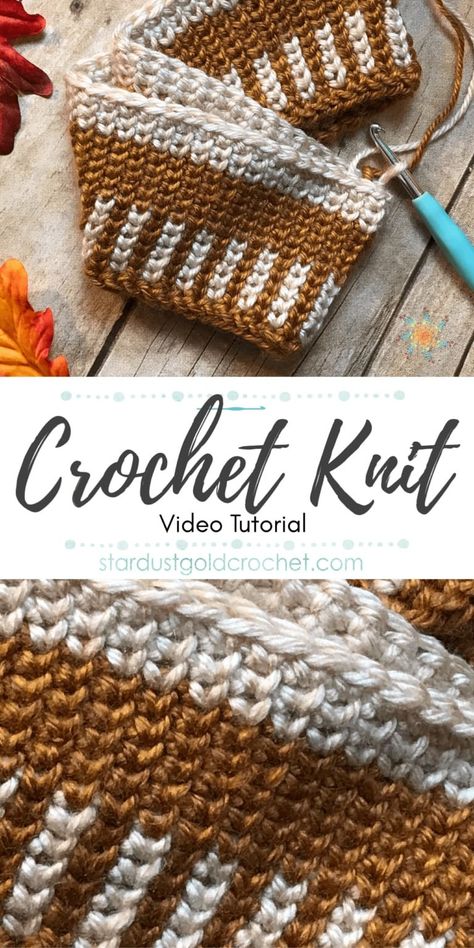 How to Crochet: Knit | Waistcoat Stitch | This is a knit-like stitch you can work graphs & fair isle patterns with ease! - Stardust Gold Crochet Waistcoat Stitch Crochet, Fair Isle Crochet Pattern, Punto Fair Isle, Knit Waistcoat, Fair Isle Crochet, Change Colors In Crochet, Crochet Waistcoat, Crochet Sweater Design, Small Bunny