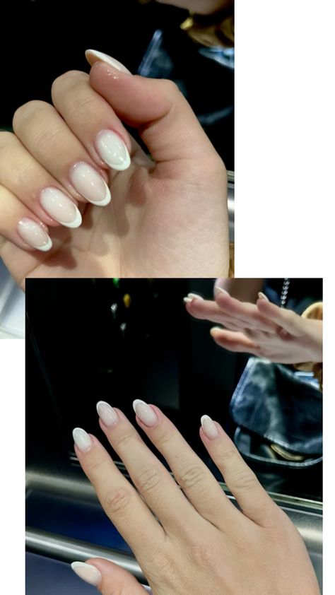 milky white french nails almond by @lisa_mgnails on Instagram🤍 Milky White French Nails, Milky White French, French Nails Almond, White French Nails, Nails Almond, White French, Milky White, Almond Nails, French Nails