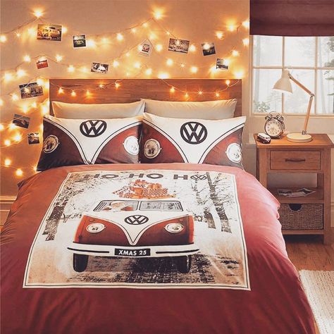 Parure lit combi T1 Volkswagen Camper Bedding, Christmas Duvet Cover, Christmas Duvet, Grey Comforter, Vw Classic, Combi Volkswagen, Combi Vw, Designer Bedding Sets, Vw T1