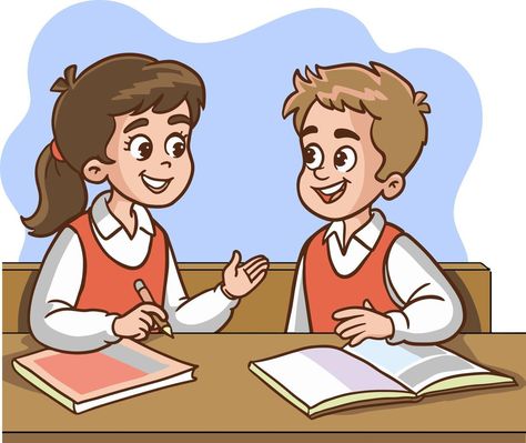 Student Thinking Cartoon, Student Pictures In Classroom, Students Illustration, Talking Illustration, Cartoon Talking, Student Animation, Students Clipart, Classroom Illustration, Class Illustration