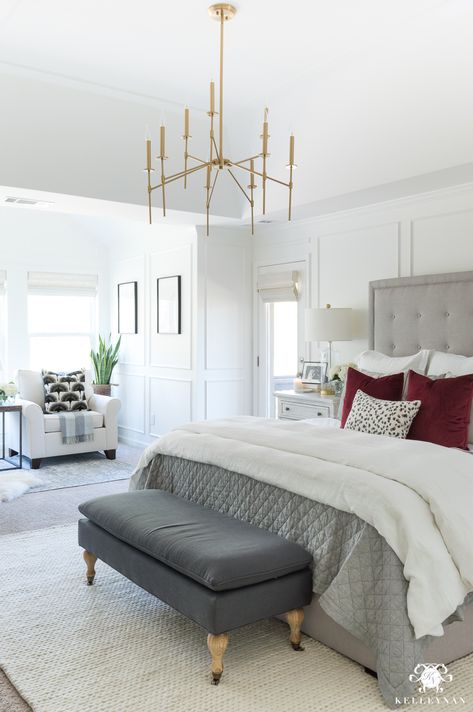 One Room Challenge Master Bedroom Makeover Reveal Bedroom Transitional, Contemporary Headboards, Bilik Idaman, Bedroom Decor Cozy, Master Decor, Chandelier Bedroom, Trendy Bedroom, Bedroom Decorating, Master Bedrooms Decor