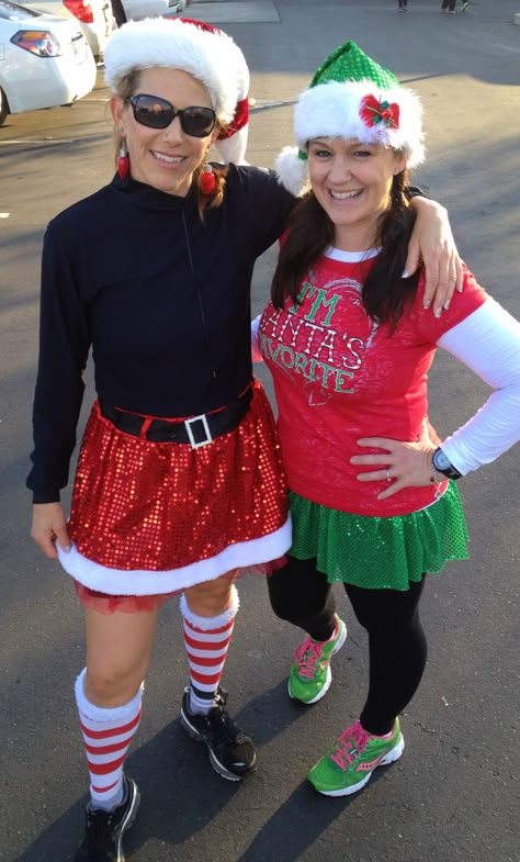 Yuba City Santa Run Dec 22, 2013 Santa Outfits For Women Diy, Jingle Bell Run Outfits, Christmas Running Outfit, Fun Run Outfit, Christmas Tree Fancy Dress, Christmas Tree Fancy, Tree Fancy Dress, 5k Outfit, Diy Christmas Costumes