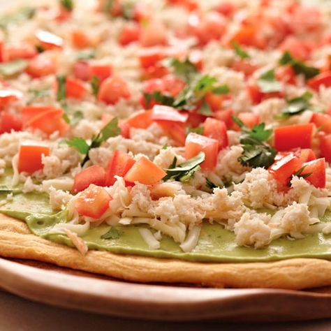 California Appetizer Pizza - The Pampered Chef® Appetizer Pizza, Gluten Free Puff Pastry, Pizza Appetizers, California Pizza, Pampered Chef Recipes, The Pampered Chef, Cold Appetizers, Mashed Avocado, Party Recipes