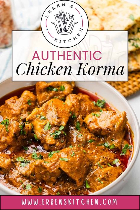 This deliciously rich and aromatic Chicken Korma recipe has a creamy texture and authentic flavors you won't soon forget. Pakistani Chicken Korma Recipe, Korma Chicken Recipes, Authentic Indian Food Recipes, Chicken Breast Recipes Indian, Chicken Korma Recipe Indian Foods, Kosher Rules, Dry Cereal, Chicken Dishes For Dinner, Cumin Chicken