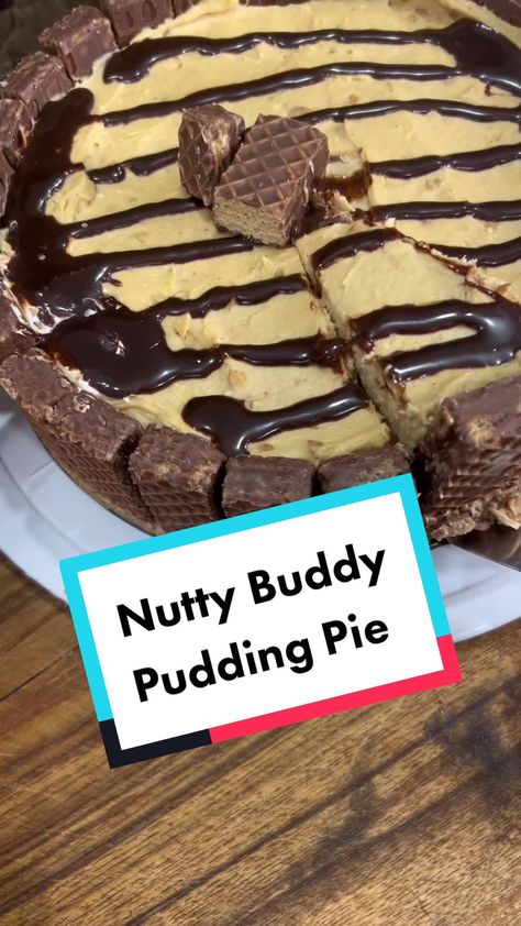 Nutty Buddy Pie Recipe, Nutty Buddy Pie, Pudding Pie Recipes, Nutty Buddy, Recipe Tiktok, Pudding Pie, Preppy Kitchen, Pudding Pies, Fall Cooking