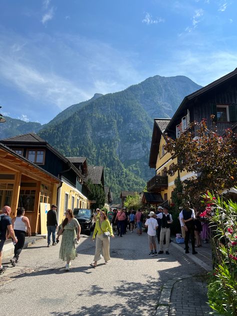 Hallstatt Austria Aesthetic, Hallstatt Austria Summer, Northern Europe Aesthetic, Western Europe Aesthetic, Austria Aesthetic Summer, Summer In Austria, Alps Aesthetic, Austria Aesthetic, Germany Summer