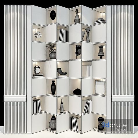 Office Showcase Design, Model Display Ideas, Furniture Display Showroom, Display Unit Design, Showcase Design Furniture, Wooden Wall Partition, Wall Showcase Design, Home Decor Showroom, Wall Display Ideas