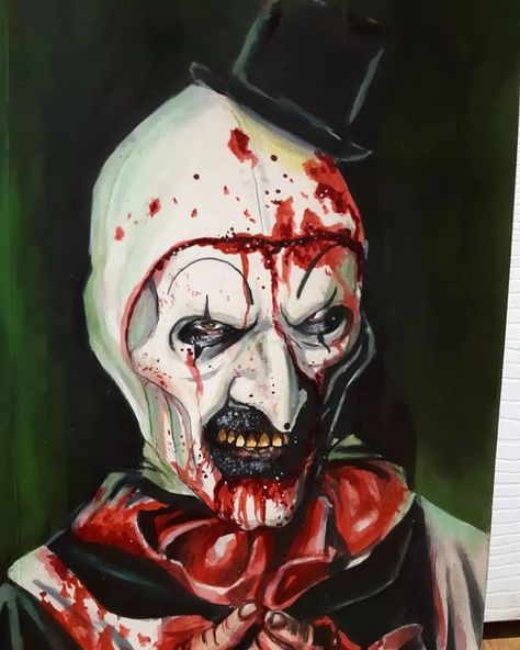 Steve McGinnis on Instagram: "Putting final touches on this new Terrifier sketch cover. #terrifier #arttheclown #terrifiermovie #artwashere #acrylicpainting #prismacolorpencil #terrifiergraphicnovel @damien_leone @davidhowardthornton #horrorart #sketchcover #terrifier2" Terrifier Sketch, Terrifier Painting, Art The Clown Terrifier Drawing, Horror Characters Drawings, Terrifier Drawing, Terrifier Tattoo, Damien Leone, Creepy Clown Pictures, Horror Paintings