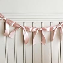 Birthday Party Vibes, Coquette Birthday Party, Pink Garland, Coquette Birthday, Bow Garland, Baby Bash, Bow Party, Light Peach Color, Banner Pink