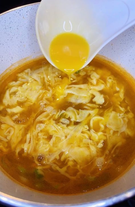 Egg Drop Soup {easy 10-minute recipe!} | Ms Shi's Asian Recipes Egg Drop Soup Recipe Authentic, Egg Drop Soup Easy, Chinese Egg Drop Soup, Quick Comfort Food, Egg Drop Soup Recipe, Purple Vegetables, Chinese Egg, Hot And Sour Soup, Soup Easy