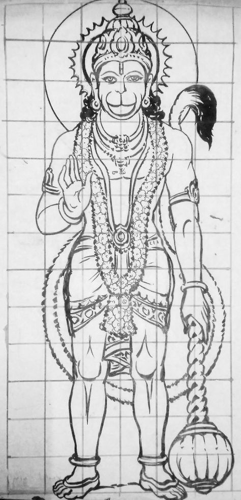 Lord Hanuman Paintings, Hanuman Outline, Hanuman Ji Mandala Art, Hanuman Ji Sketch Pencil, Hanuman Sketch Art, Hanuman Ji Drawing Sketch, Hanuman Drawing Sketch, Hanuman Ji Drawing Easy, Hanumanji Sketch