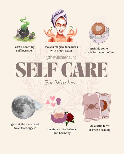 Magical Self Care, Self Care Magic, Self Care Witchy, Self Care Rituals Witch, Witches Self Care, Spooky Self Care, Self Care Witchcraft, Self Care Spells, Witch Selfcare