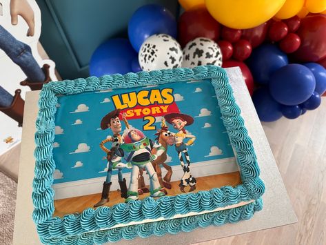 Toy Story Cake Square, Toy Story Sheet Cake Ideas, 2 Infinity And Beyond Birthday Cake, Toy Story Sheet Cake, 4th Birthday Party For Boys, Birthday Party For Boys, Birth Cakes, Toy Story Birthday Cake, 4th Birthday Party