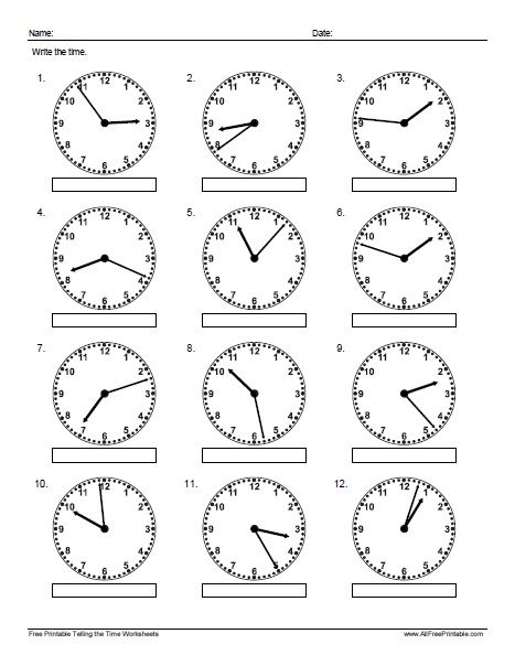 Tell The Time Clock, Halloween Worksheets Free, Clock Worksheets, Clock Face Printable, Telling Time Activities, Elementary Worksheets, Life Skills Class, Telling Time Worksheets, First Grade Math Worksheets