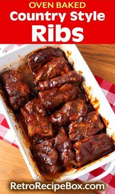 Baked Country Style Ribs, Country Ribs Recipe, Boneless Country Style Pork Ribs, Oven Pork Ribs, Baked Ribs Recipe, Country Pork Ribs, Ribs Recipe Oven, Baked Pork Ribs, Pork Loin Ribs