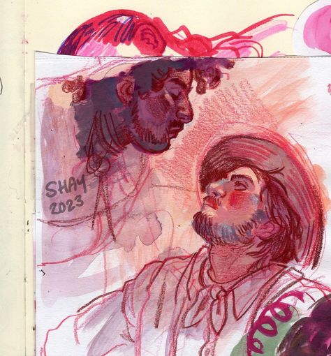 studies for a possible future painting! my characters strawberry Saul and blueberry bill adapted to that Frank Dicksee painting “La Belle… | Instagram Sketches Of Shay, Studying Reference, Ideas For What To Draw, Ideas For Sketchbook, Strawberry Sketch, Books Painting, Art Exercises, Future Painting, Study Drawing