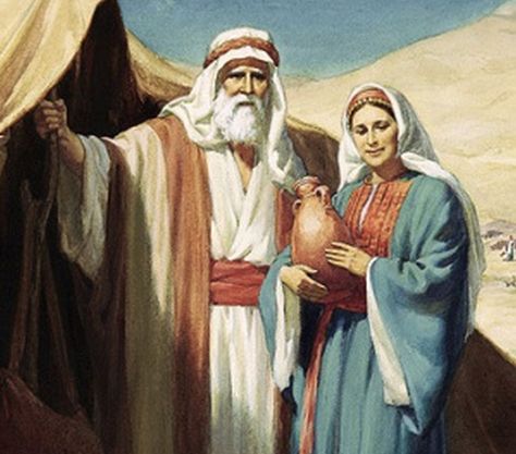 #53 Abraham and Sarah Genesis 20.1  Jehovah turned his attention to Sarah just as he had said, and Jehovah did for Sarah what he had promised. Called By God, Chosen By God, Abraham And Sarah, Christian World, Bible Illustrations, Bible Pictures, Jewish Art, The Father, God Is Good