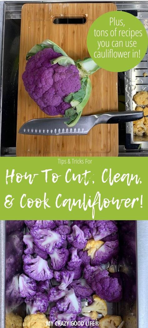 How to cut cauliflower, how to make sure it's clean, how to make sure it cooks properly, and other tips and tricks! Produce tips | how to cook cauliflower | How to clean cauliflower #cauliflower #produce #vegetables How To Clean Cauliflower, How To Store Cauliflower In Fridge, Cook Cauliflower, How To Cook Cauliflower, Beachbody Programs, Canning Ideas, 2b Mindset, Vegetable Tray, Veggie Tray